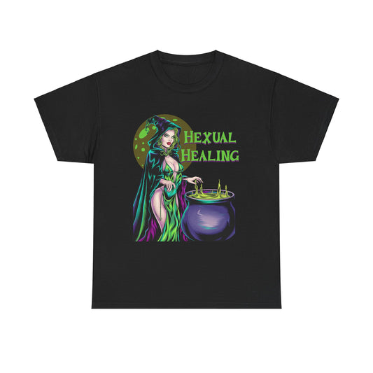 Funny Hexual Healing Witch Cauldron Halloween T-Shirt, Wiccan Clothing, Witchcraft Tee, Pagan Apparel, Occult Shirt