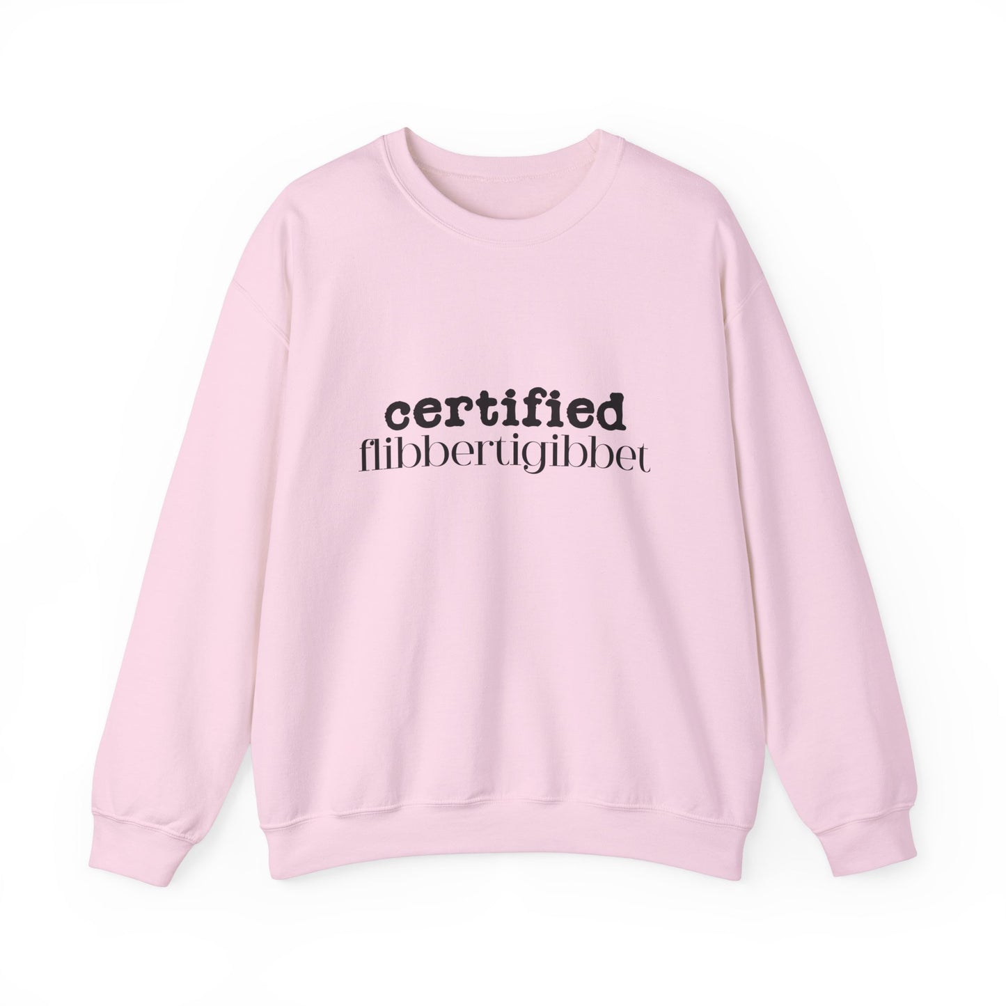 Certified Flibbertigibbet, Funny Unisex Sweatshirt, Booktok Jumper, Cozy Crewneck Pullover, Comfy Sweater, Humorous Outerwear, Bookworm Gift