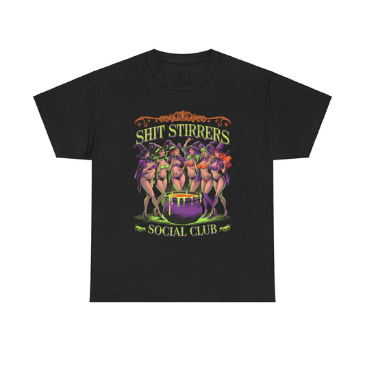 Funny Sh*t Stirrers Social Club Witch Cauldron Halloween Tee, Unisex Shirt, Humorous Tee, Halloween Clothing, Witch Cauldron Shirt,