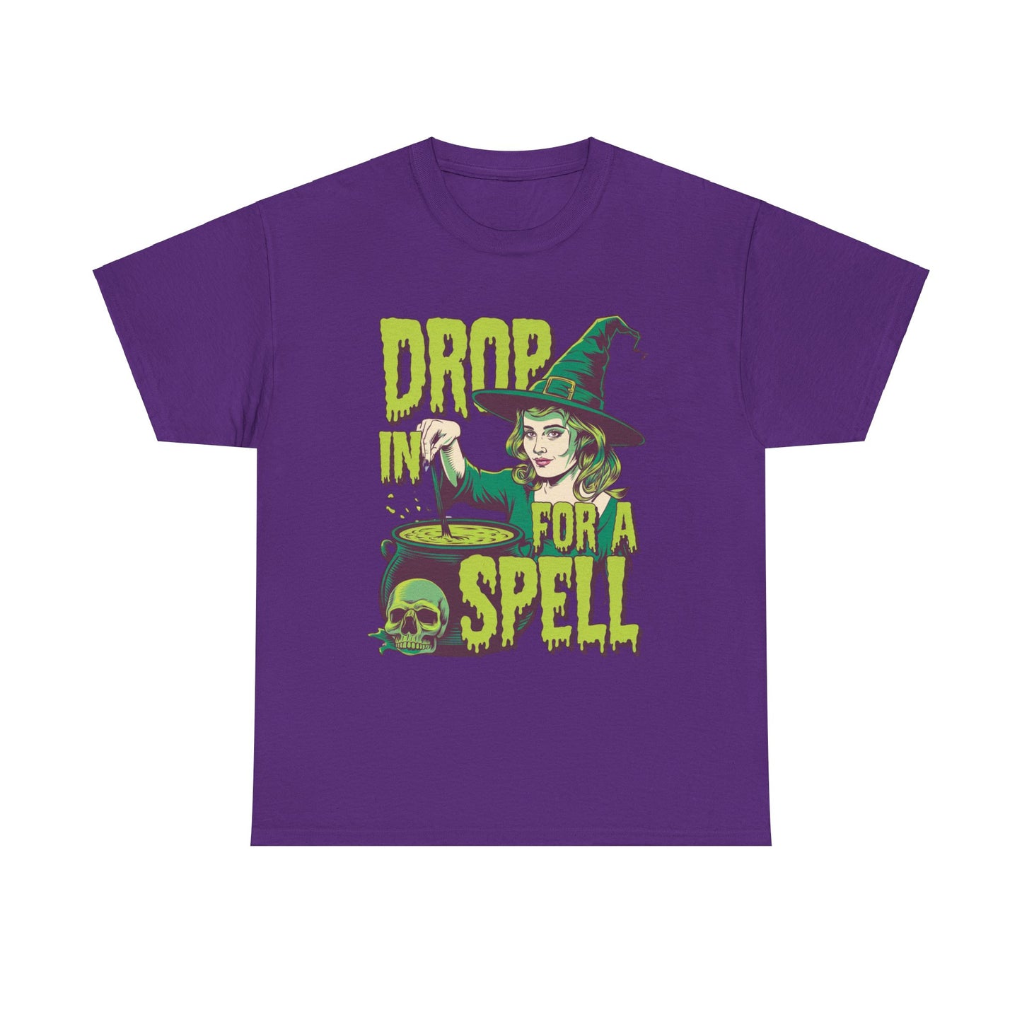 Drop In For A Spell Witch Halloween Tee Shirt, Halloween Costume Party Apparel, Witchy Vibes Unisex T-Shirt, Halloween Gift for Him or Her,