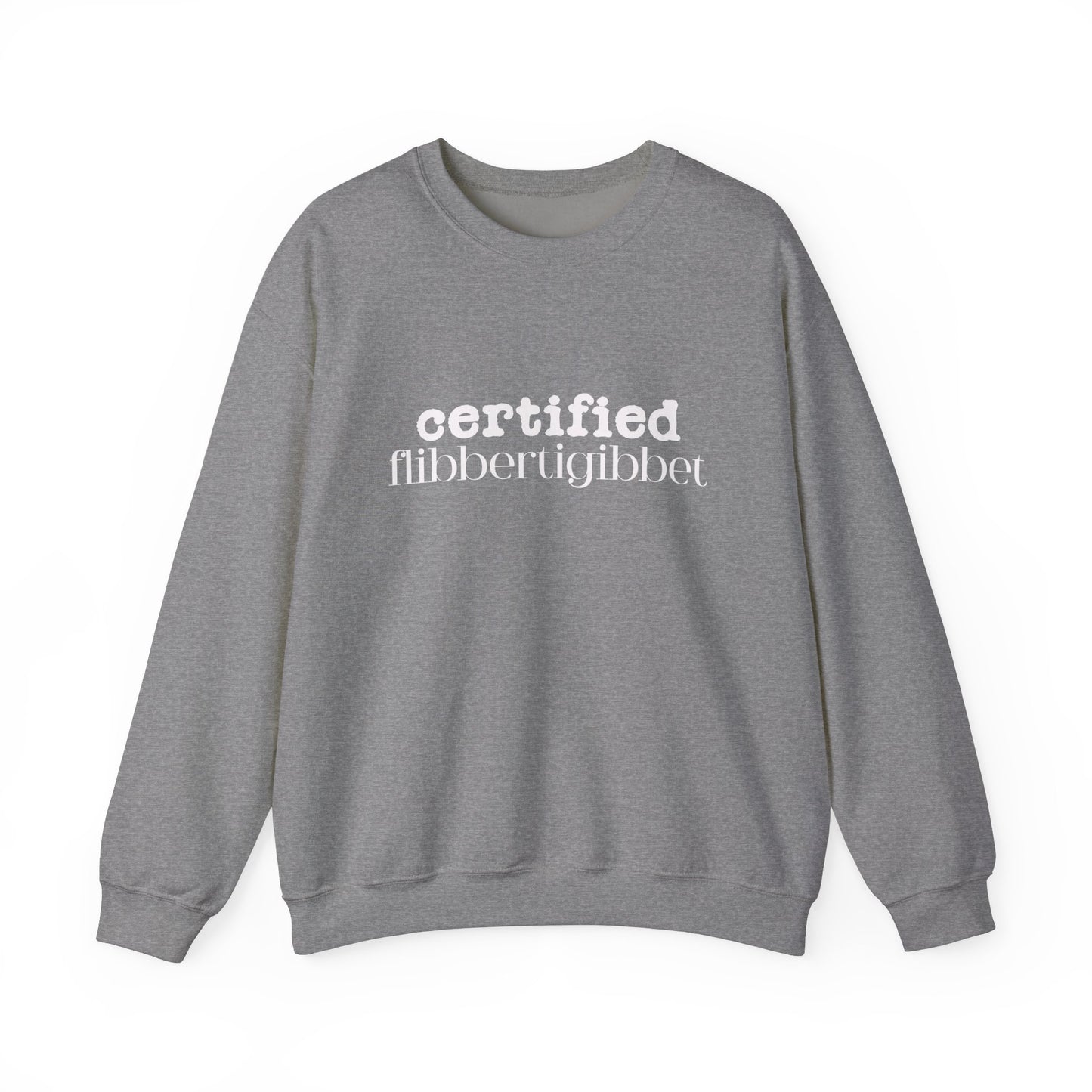 Certified Flibbertigibbet, Funny Unisex Sweatshirt, Booktok Jumper, Cozy Crewneck Pullover, Comfy Sweater, Humorous Outerwear, Bookworm Gift