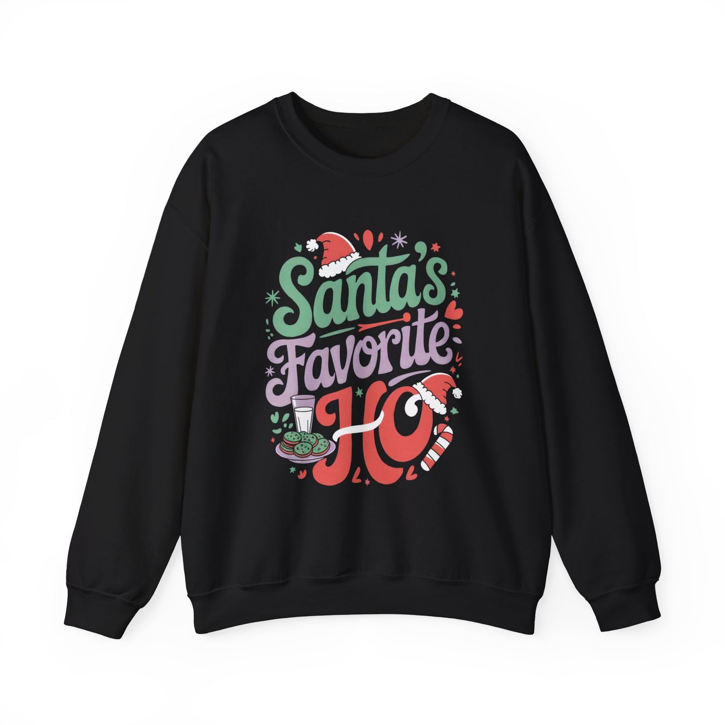 Santa's Favorite Ho Christmas Sweatshirt - Funny Holiday Graphic Pullover for Women, Sarcastic Xmas Sweater, Festive Santa Design, Perfect for Christmas Parties