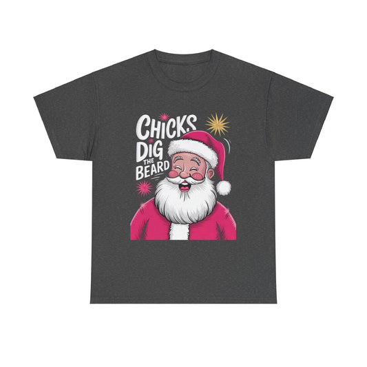 Chicks Dig the Beard Funny Santa Christmas Sweatshirt, Beard Lover Gift, Unisex Crewneck, Holiday Party Apparel, Winter Xmas Top, Humor Pullover