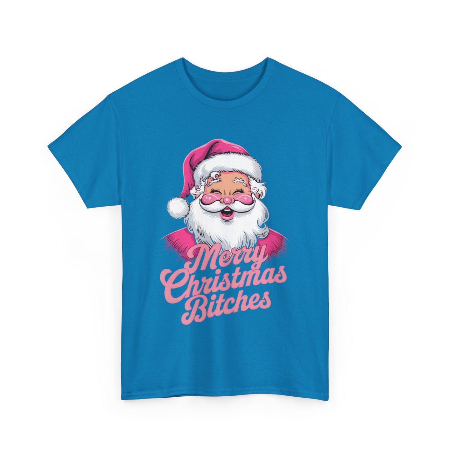 Merry Christmas B*tches Funny Christmas Shirt, Unisex Heavy Cotton Tee for Holiday Celebrations - Xmas Tee, Humorous Holiday T-Shirt