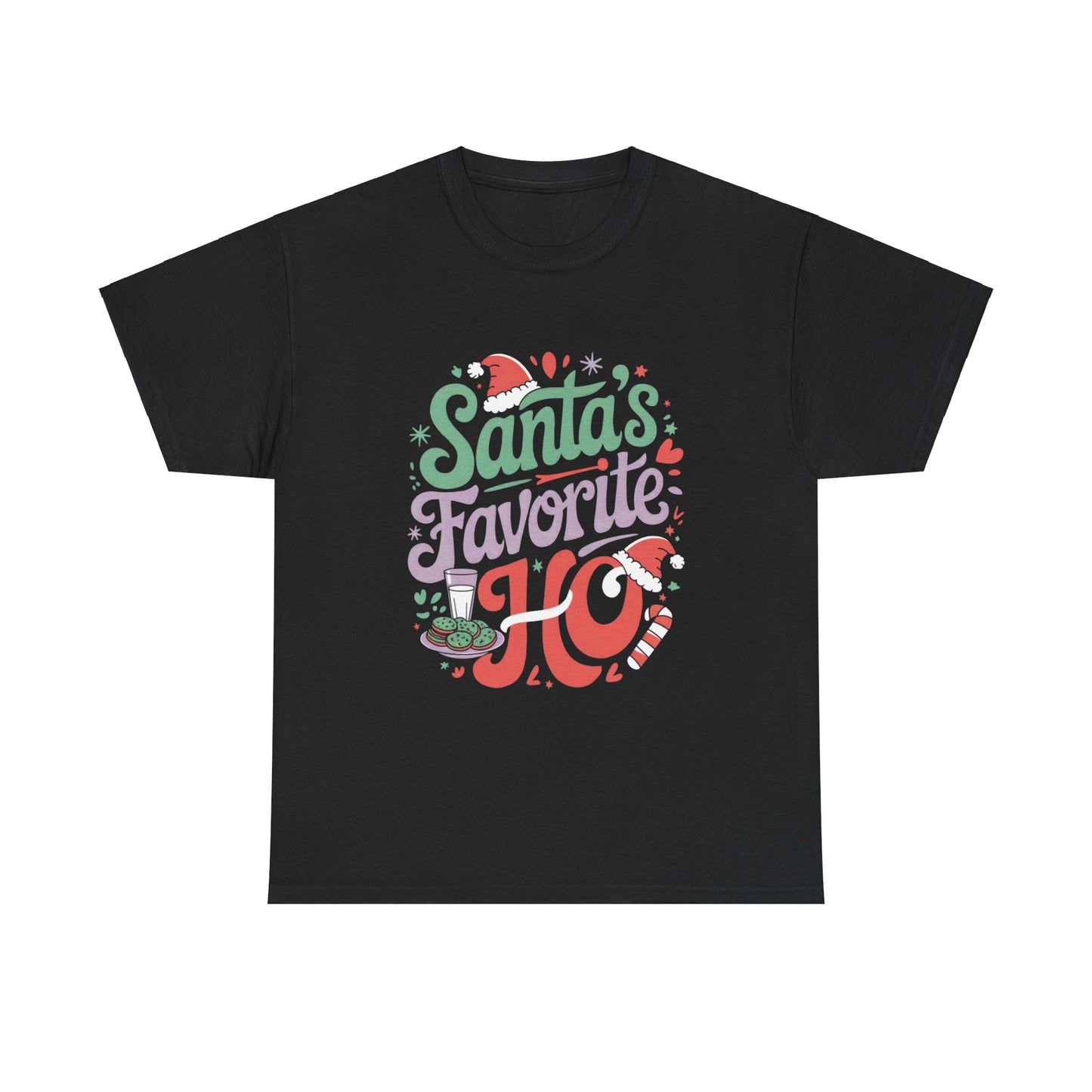 Santa's Favorite Ho Christmas T-Shirt - Funny Holiday Graphic Tee for Women, Sarcastic Xmas Shirt, Festive Santa Design, Perfect for Christmas Parties