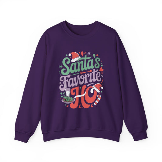 Santa's Favorite Ho Christmas Sweatshirt - Funny Holiday Graphic Pullover for Women, Sarcastic Xmas Sweater, Festive Santa Design, Perfect for Christmas Parties