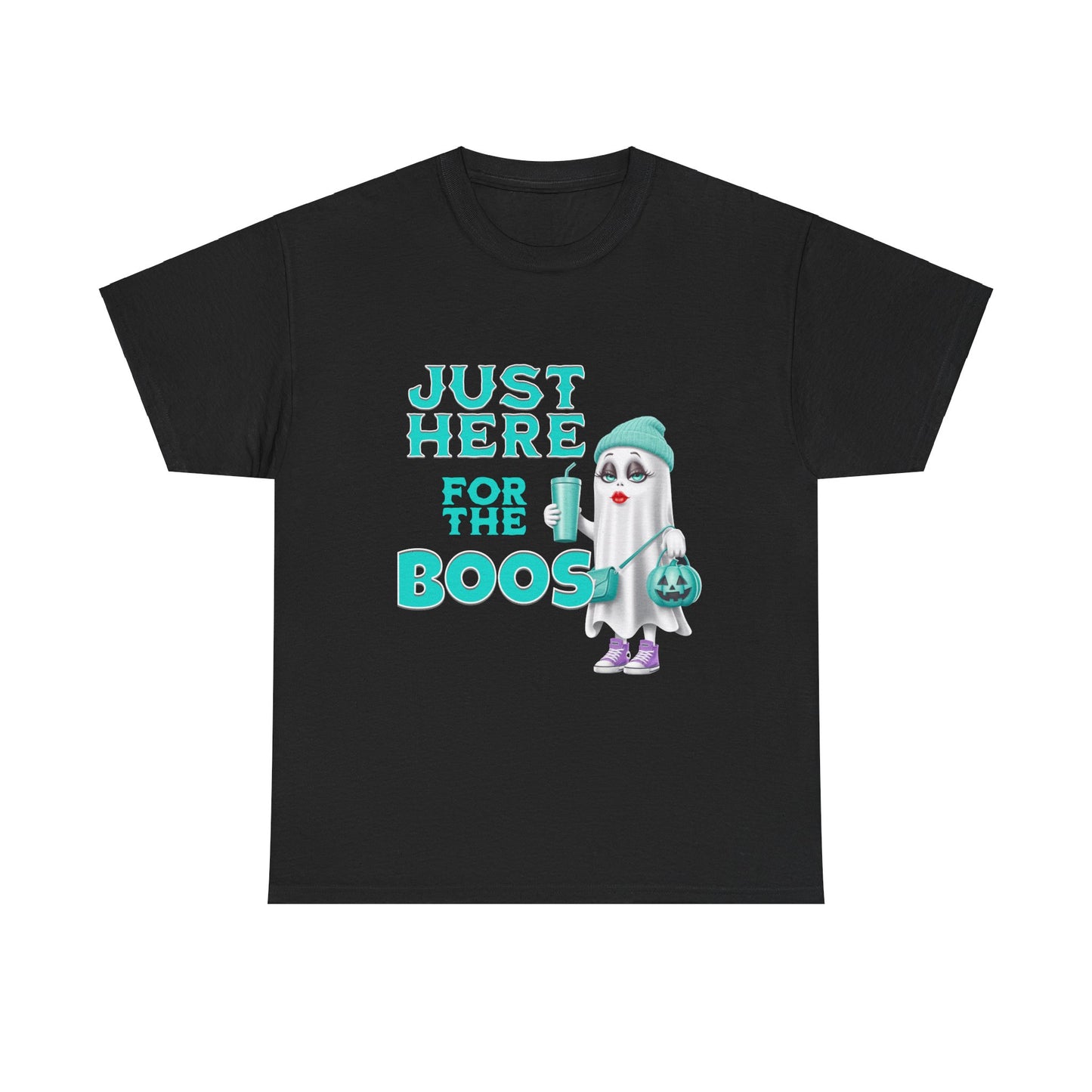 Funny Just Here for the Boos Tee - Halloween Ghost T-Shirt, Men Women Costume Shirt, Trick or Treat Outfit, Spooky Party Apparel, Fall