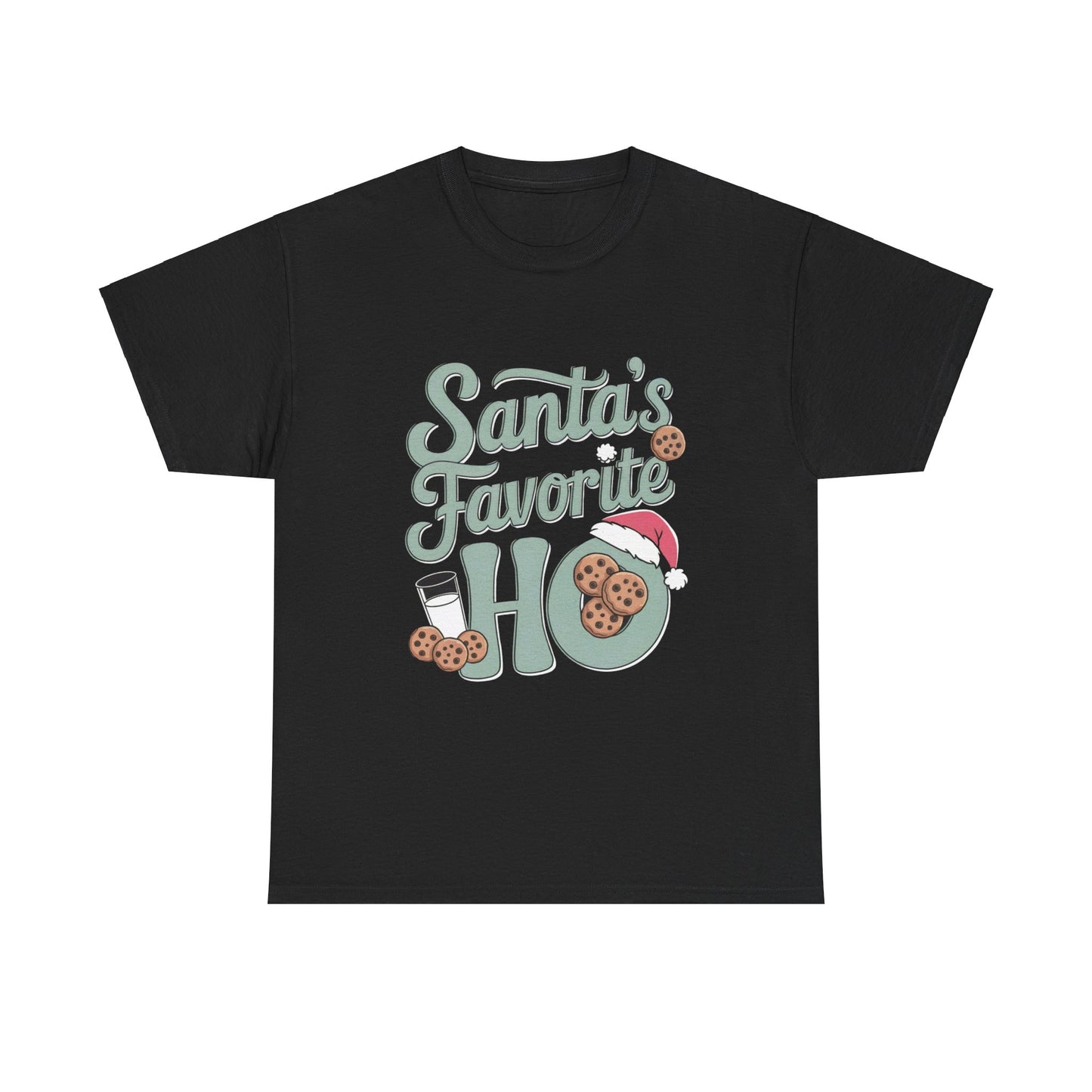 Santa's Favorite Ho Christmas T-Shirt - Funny Holiday Graphic Tee for Women, Sarcastic Xmas Shirt, Festive Santa Design, Perfect for Christmas Parties