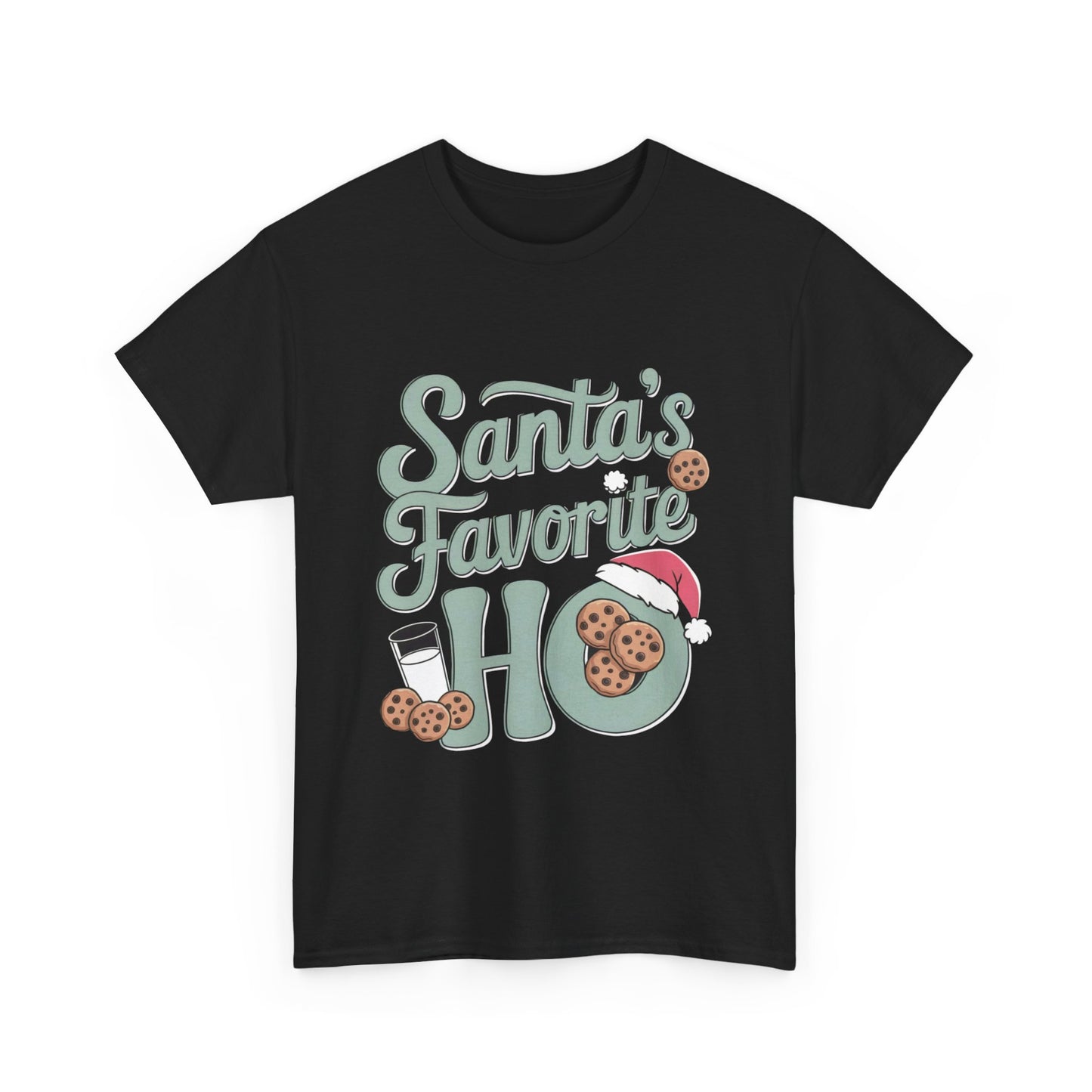 Santa's Favorite Ho Christmas T-Shirt - Funny Holiday Graphic Tee for Women, Sarcastic Xmas Shirt, Festive Santa Design, Perfect for Christmas Parties