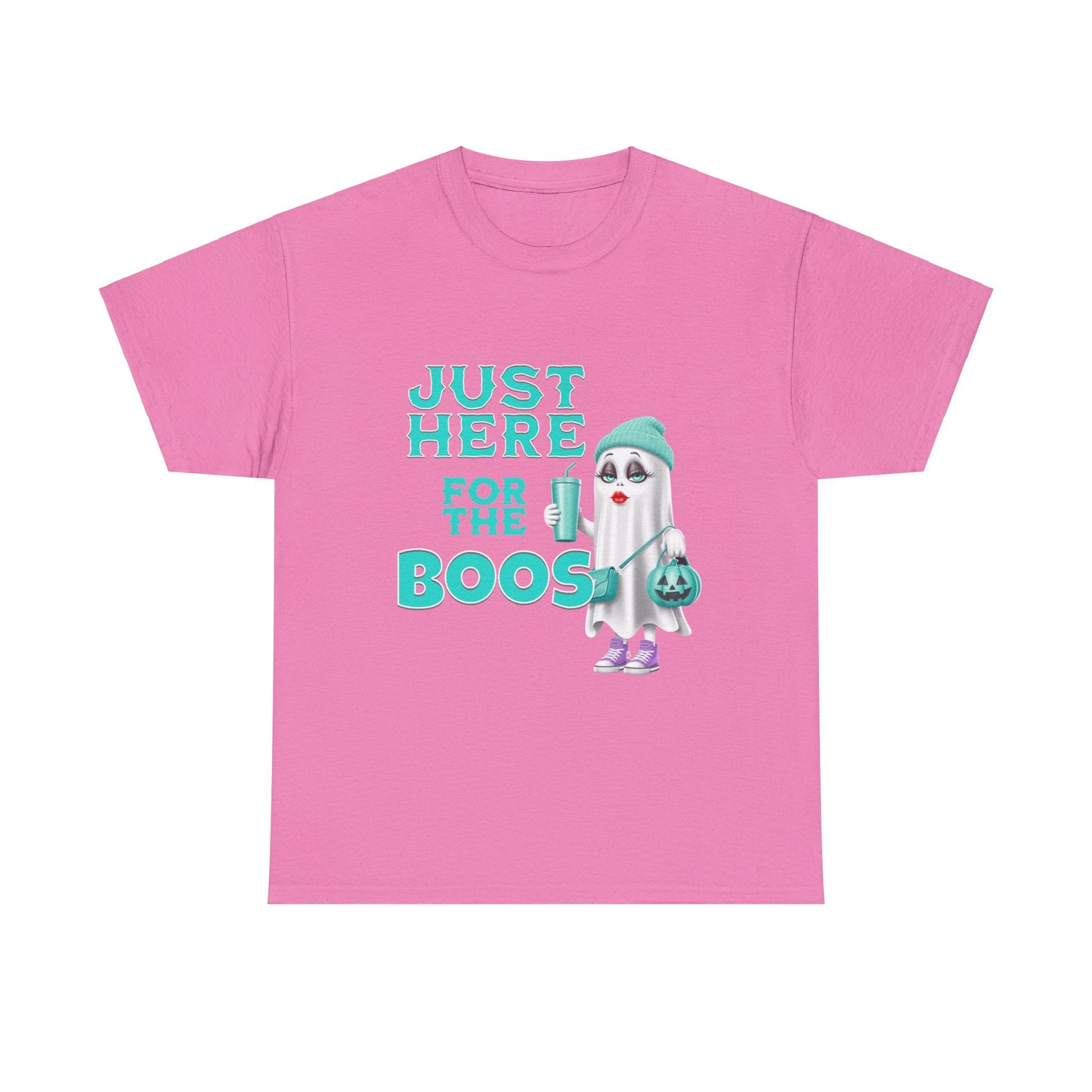 Funny Just Here for the Boos Tee - Halloween Ghost T-Shirt, Men Women Costume Shirt, Trick or Treat Outfit, Spooky Party Apparel, Fall