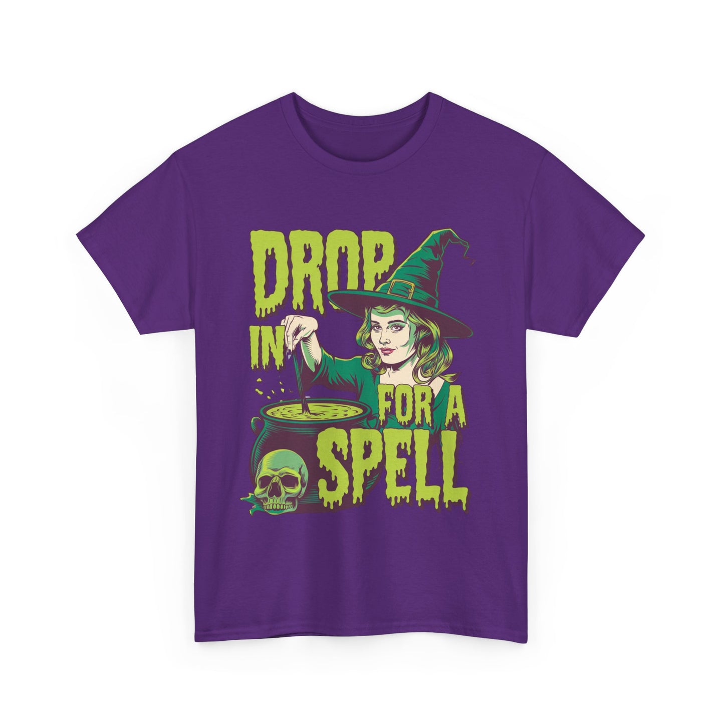 Drop In For A Spell Witch Halloween Tee Shirt, Halloween Costume Party Apparel, Witchy Vibes Unisex T-Shirt, Halloween Gift for Him or Her,