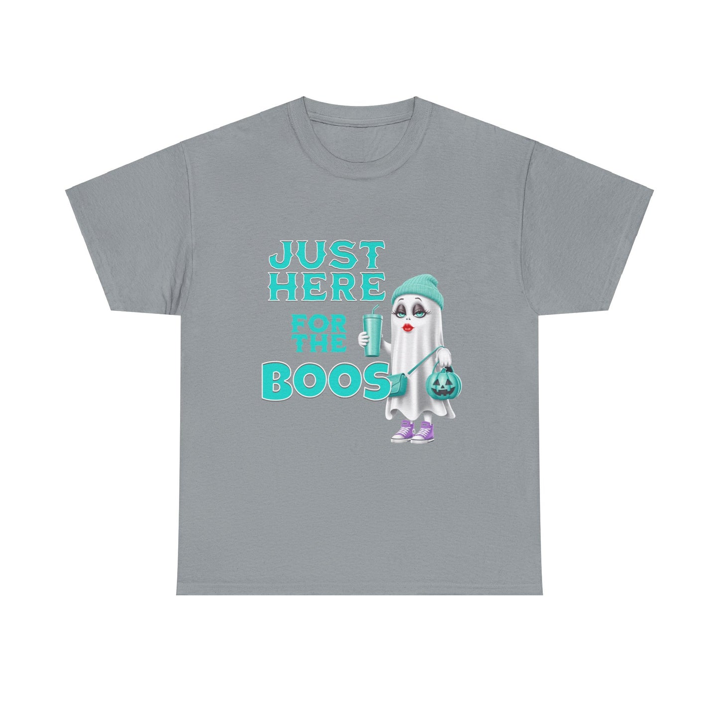 Funny Just Here for the Boos Tee - Halloween Ghost T-Shirt, Men Women Costume Shirt, Trick or Treat Outfit, Spooky Party Apparel, Fall