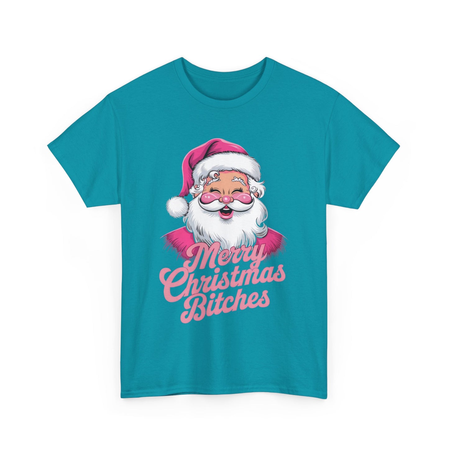 Merry Christmas B*tches Funny Christmas Shirt, Unisex Heavy Cotton Tee for Holiday Celebrations - Xmas Tee, Humorous Holiday T-Shirt