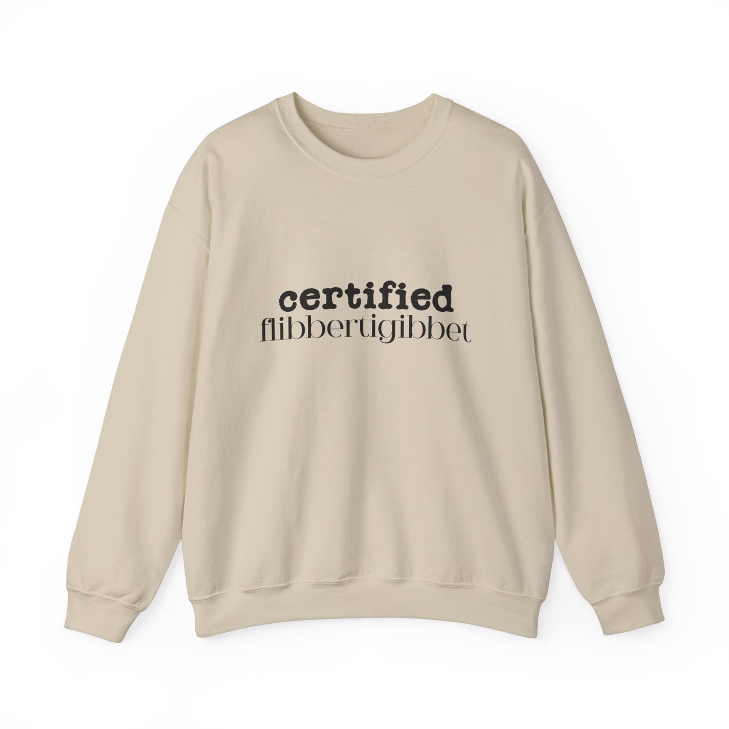 Certified Flibbertigibbet, Funny Unisex Sweatshirt, Booktok Jumper, Cozy Crewneck Pullover, Comfy Sweater, Humorous Outerwear, Bookworm Gift