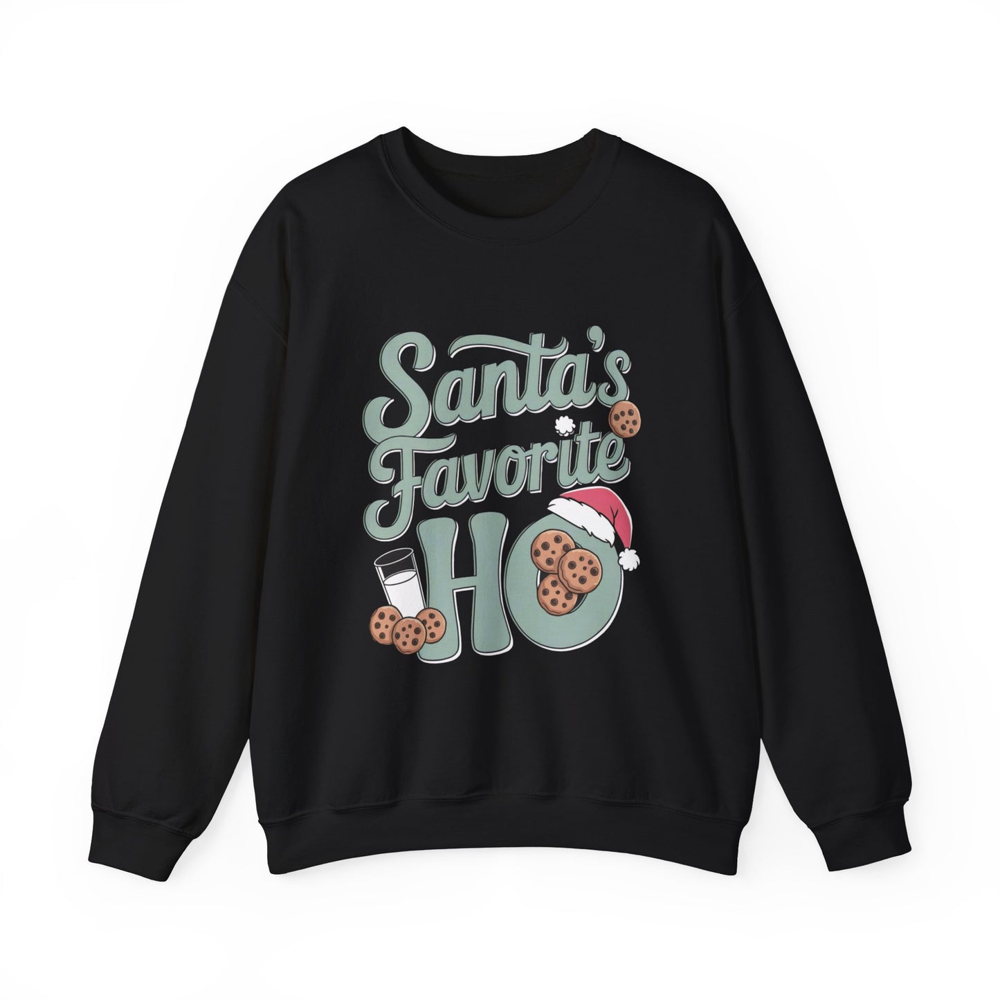 Santa's Favorite Ho Christmas Sweatshirt - Funny Holiday Graphic Pullover for Women, Sarcastic Xmas Sweater, Festive Santa Design, Perfect for Christmas Parties