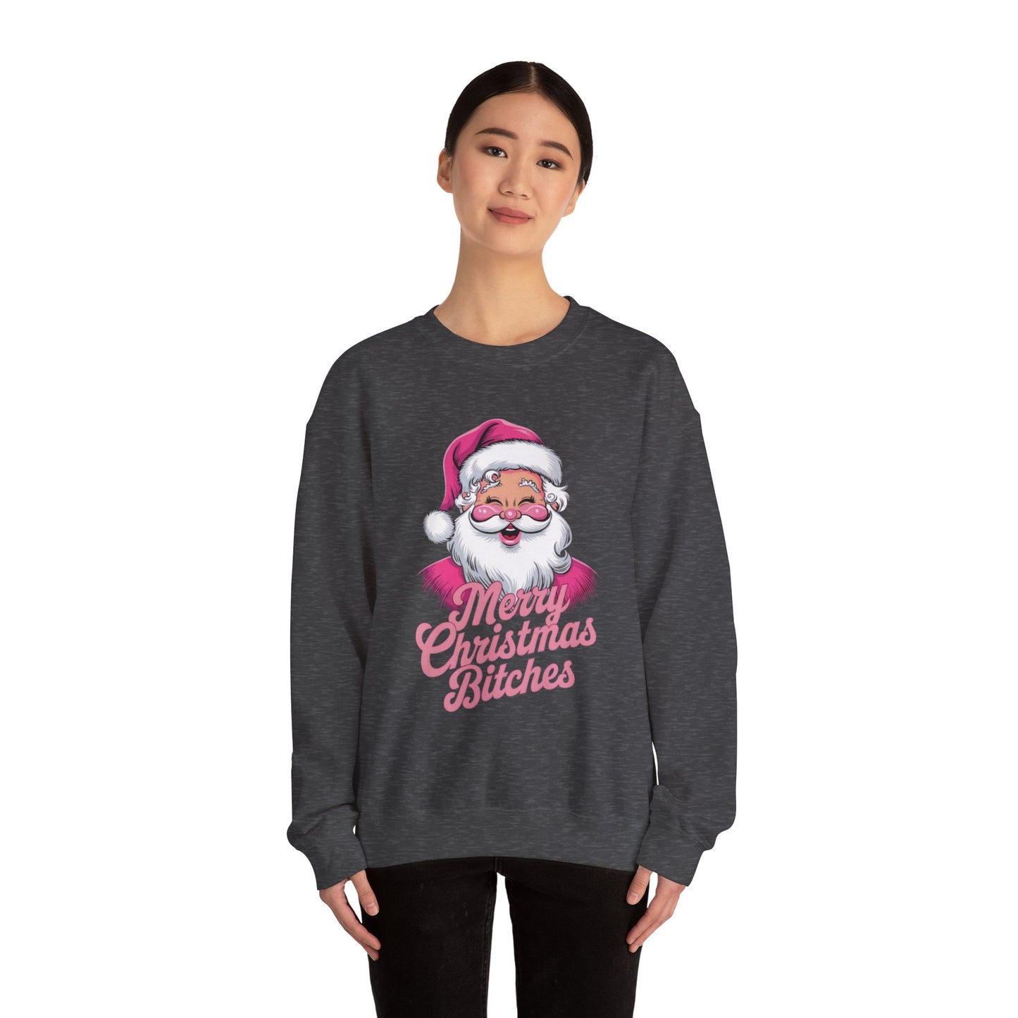 Merry Christmas B*tches Funny Christmas Shirt, Unisex Cotton for Holiday Celebrations - Xmas Tee, Humorous Holiday Sweatshirt