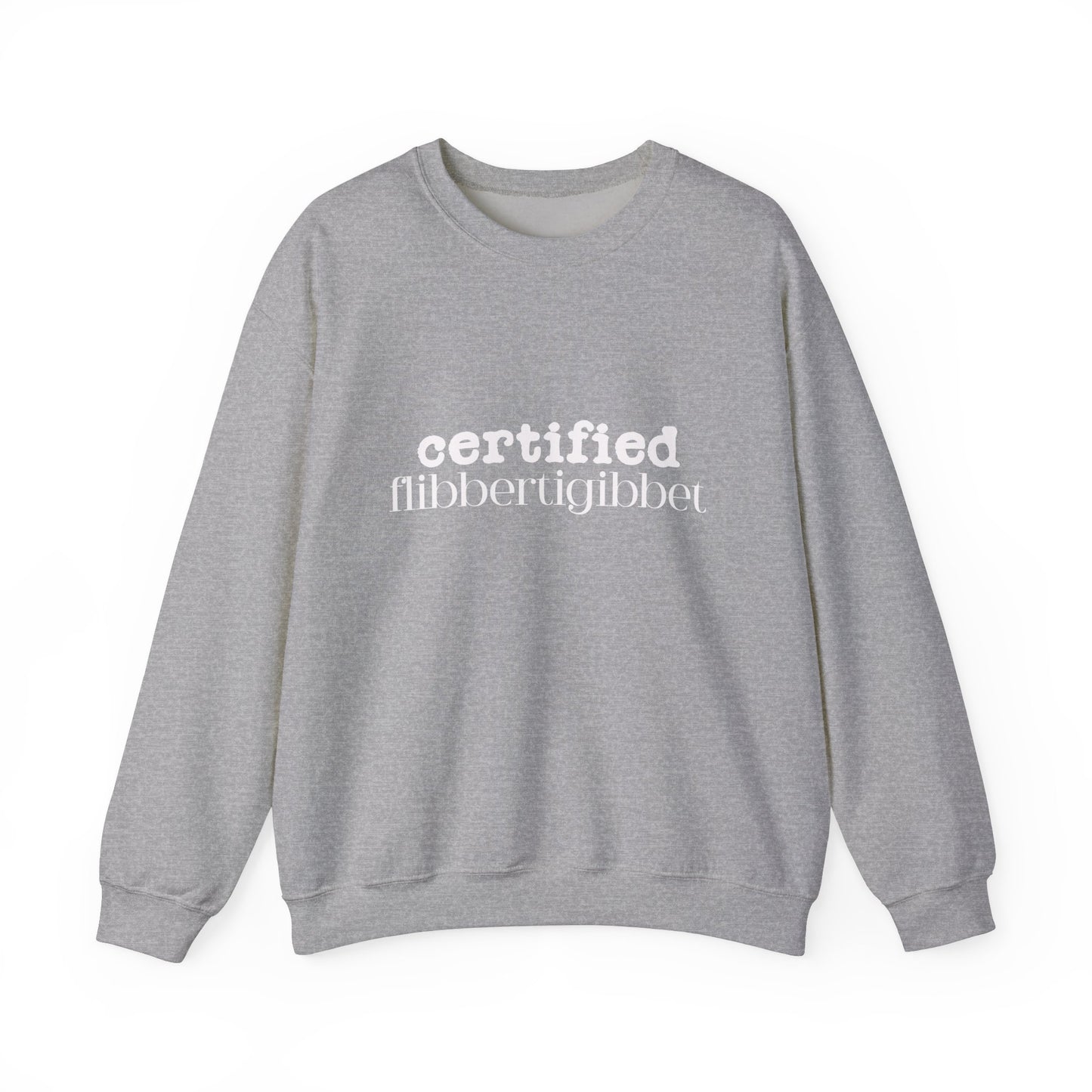 Certified Flibbertigibbet, Funny Unisex Sweatshirt, Booktok Jumper, Cozy Crewneck Pullover, Comfy Sweater, Humorous Outerwear, Bookworm Gift