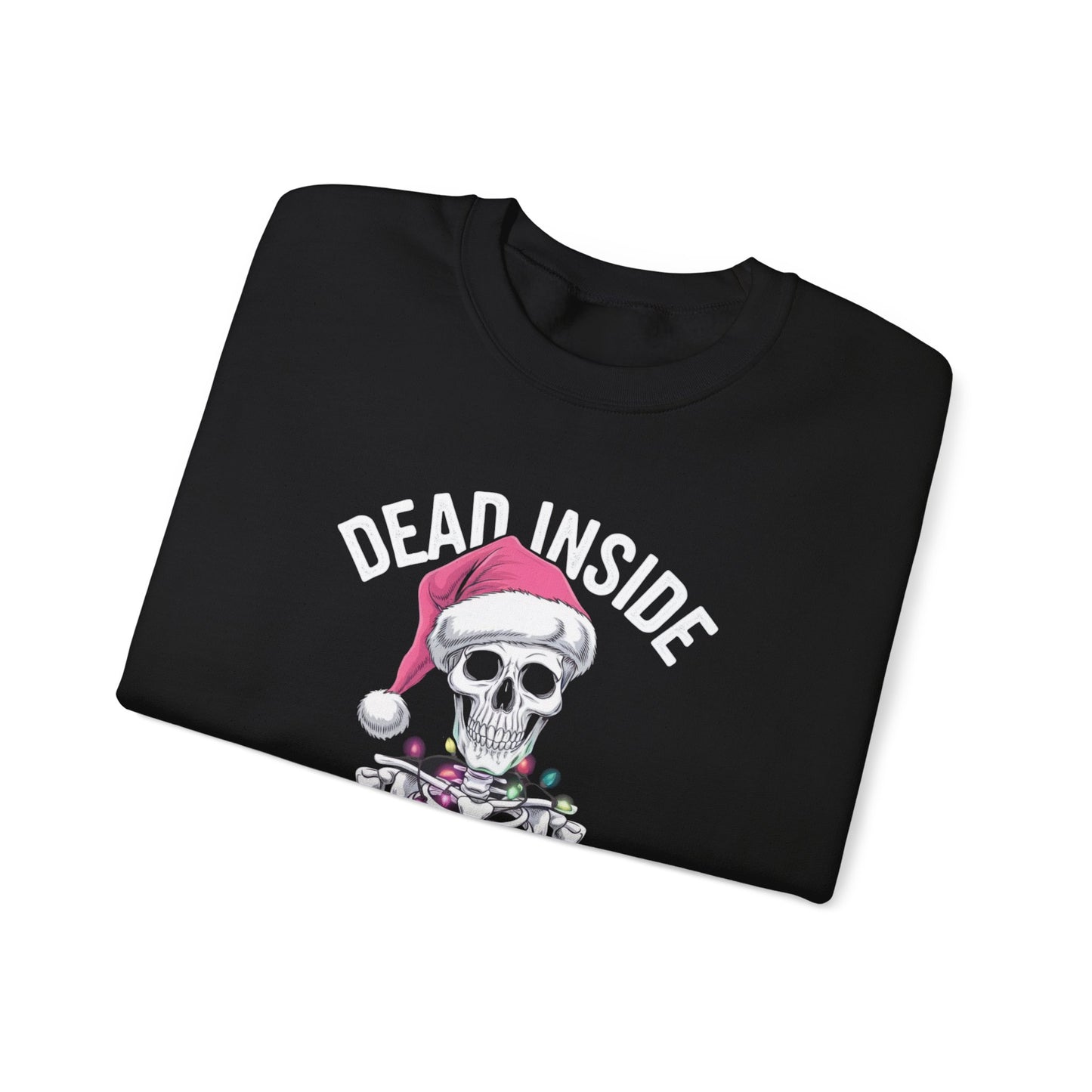 Dead Inside but Jolly AF, Funny Skeleton Santa Hat Tee, Dark Humor Unisex Shirt, Holiday Graphic Top, Christmas Gift Apparel