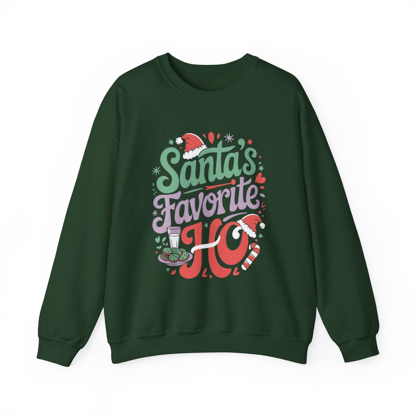 Santa's Favorite Ho Christmas Sweatshirt - Funny Holiday Graphic Pullover for Women, Sarcastic Xmas Sweater, Festive Santa Design, Perfect for Christmas Parties