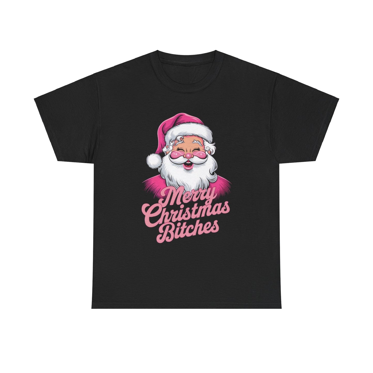 Merry Christmas B*tches Funny Christmas Shirt, Unisex Heavy Cotton Tee for Holiday Celebrations - Xmas Tee, Humorous Holiday T-Shirt