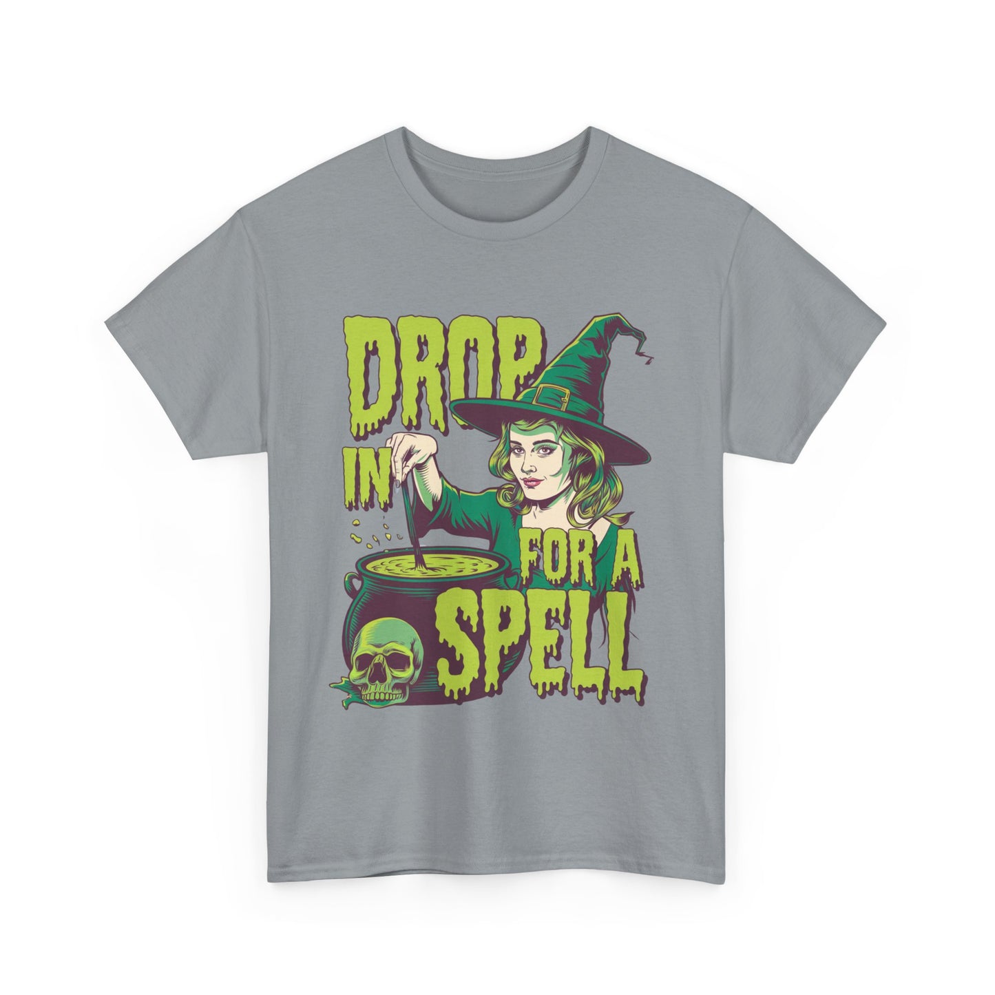 Drop In For A Spell Witch Halloween Tee Shirt, Halloween Costume Party Apparel, Witchy Vibes Unisex T-Shirt, Halloween Gift for Him or Her,