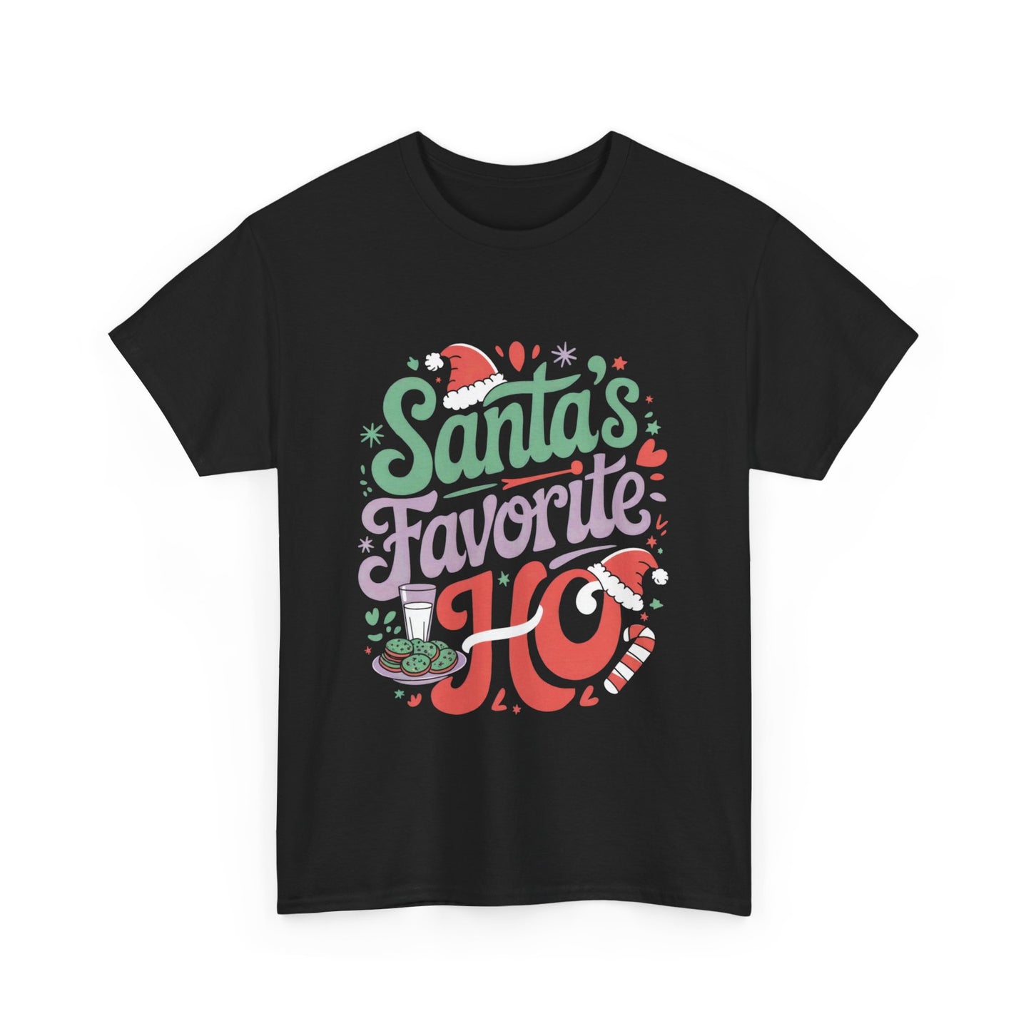 Santa's Favorite Ho Christmas T-Shirt - Funny Holiday Graphic Tee for Women, Sarcastic Xmas Shirt, Festive Santa Design, Perfect for Christmas Parties