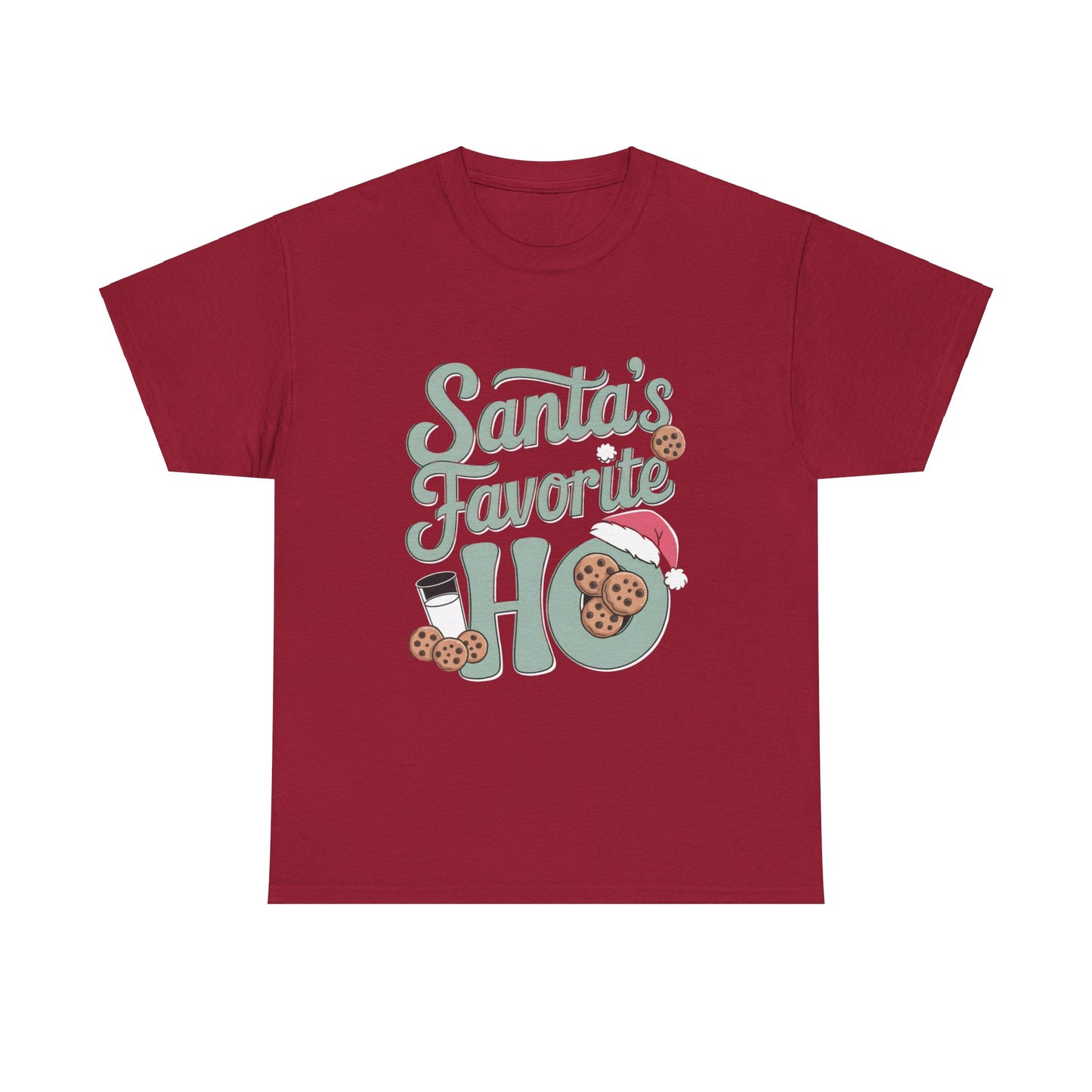 Santa's Favorite Ho Christmas T-Shirt - Funny Holiday Graphic Tee for Women, Sarcastic Xmas Shirt, Festive Santa Design, Perfect for Christmas Parties