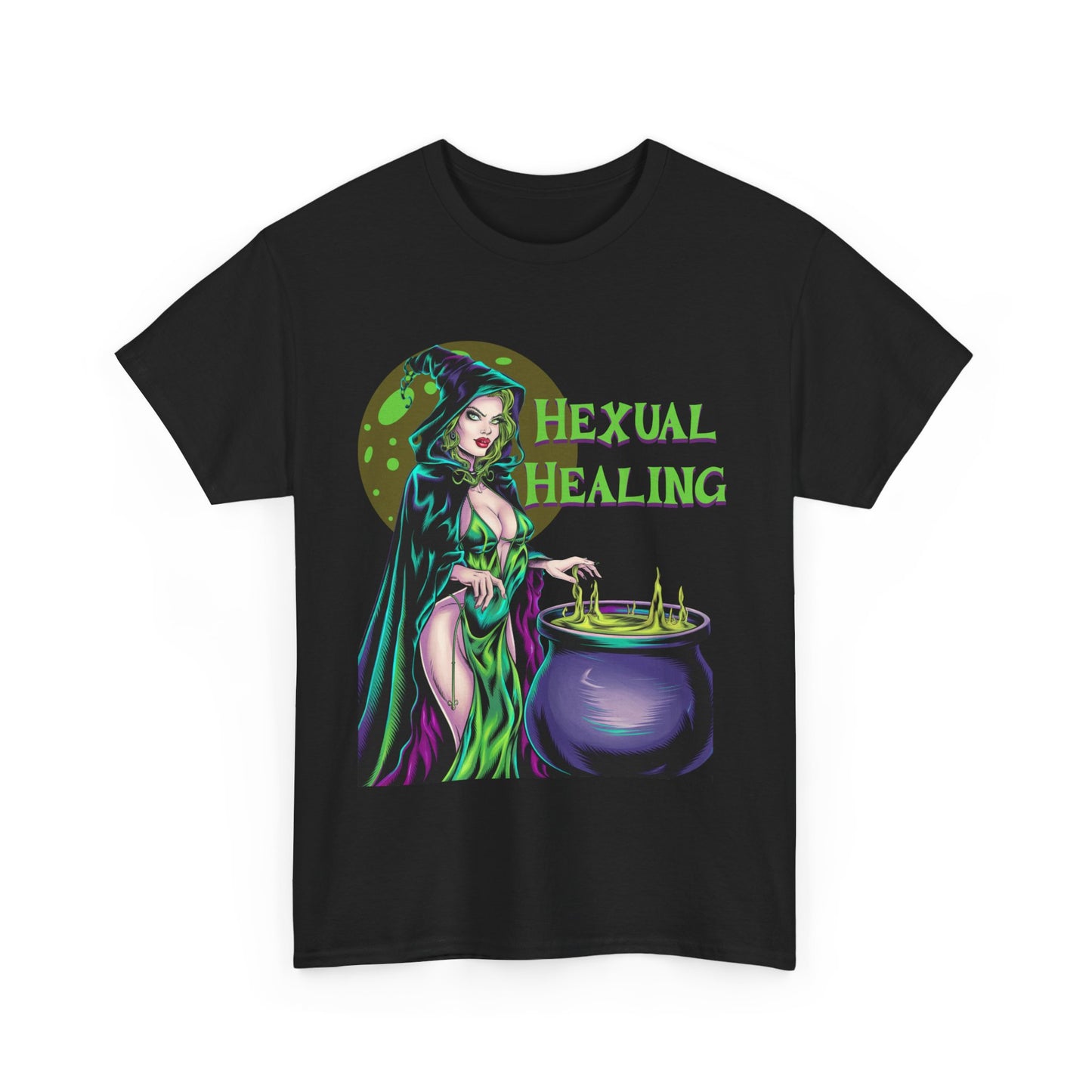 Funny Hexual Healing Witch Cauldron Halloween T-Shirt, Wiccan Clothing, Witchcraft Tee, Pagan Apparel, Occult Shirt