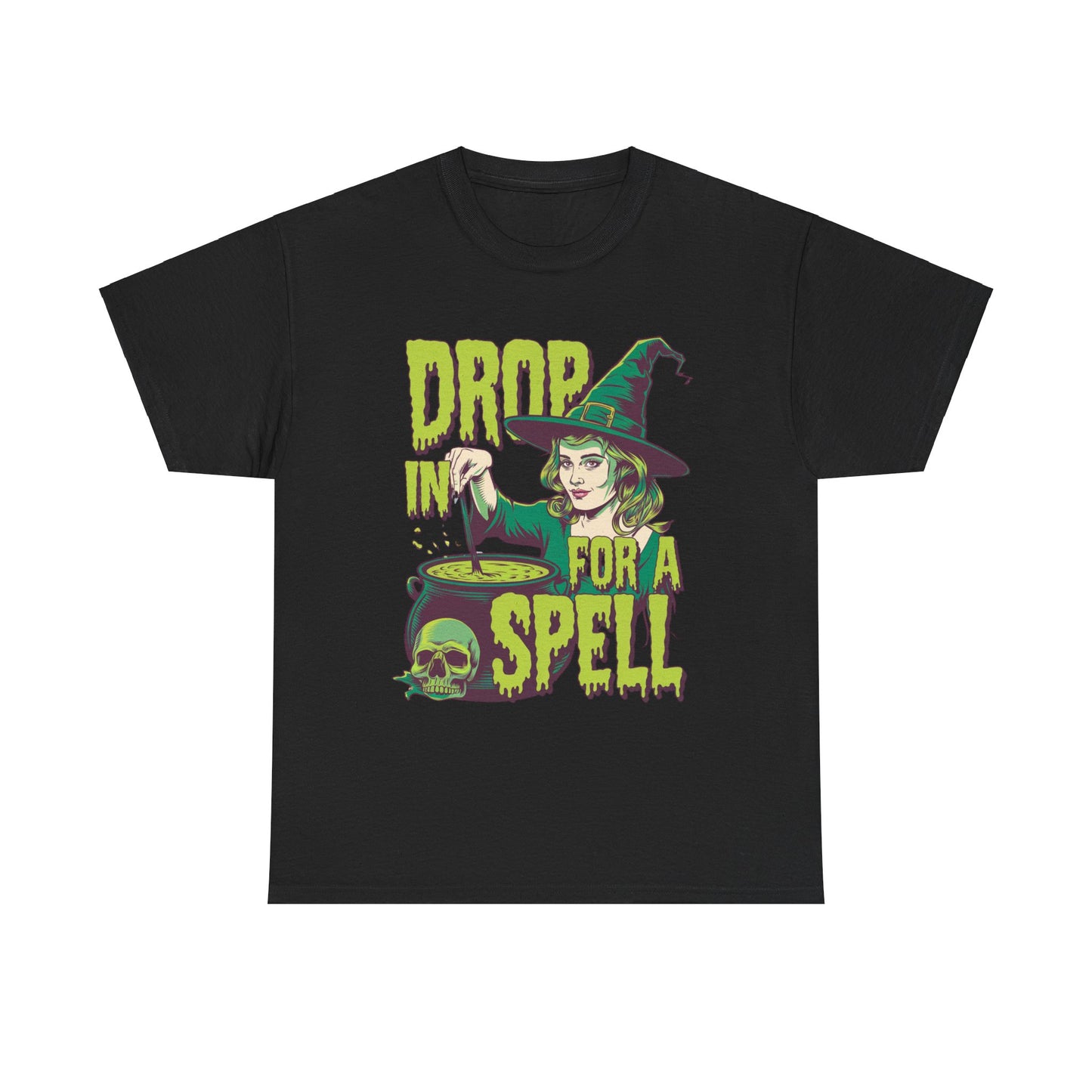 Drop In For A Spell Witch Halloween Tee Shirt, Halloween Costume Party Apparel, Witchy Vibes Unisex T-Shirt, Halloween Gift for Him or Her,