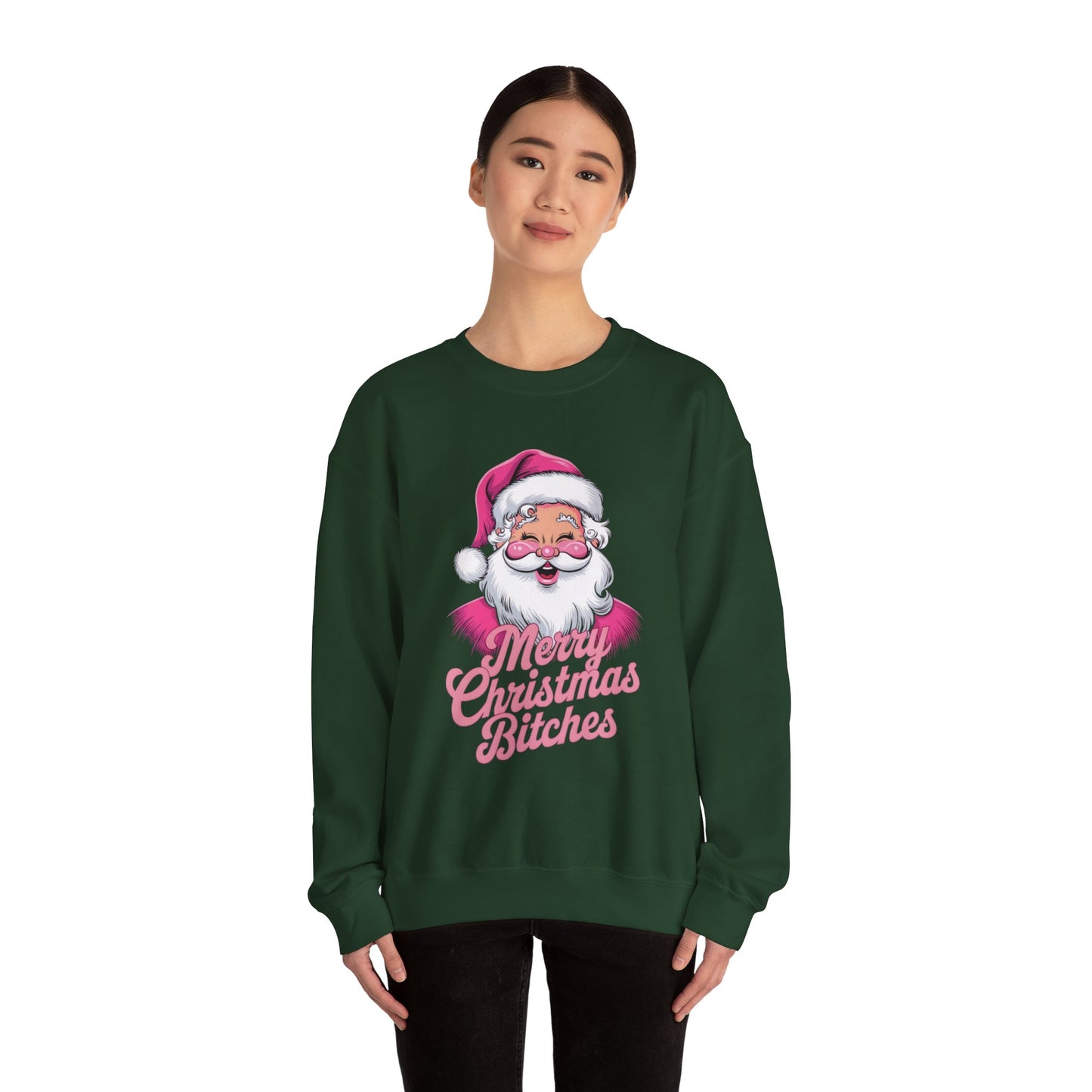 Merry Christmas B*tches Funny Christmas Shirt, Unisex Cotton for Holiday Celebrations - Xmas Tee, Humorous Holiday Sweatshirt