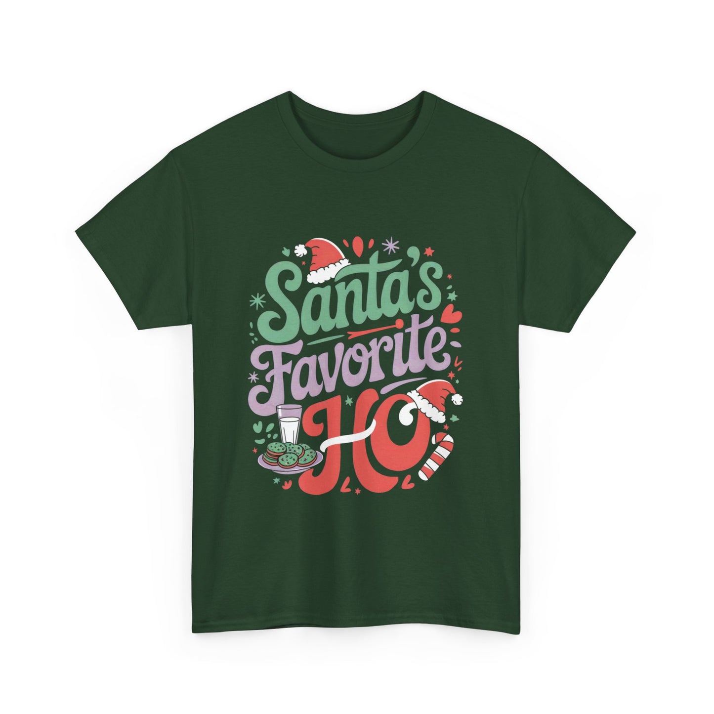 Santa's Favorite Ho Christmas T-Shirt - Funny Holiday Graphic Tee for Women, Sarcastic Xmas Shirt, Festive Santa Design, Perfect for Christmas Parties