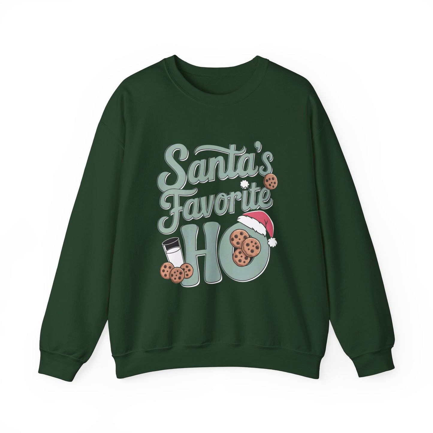 Santa's Favorite Ho Christmas Sweatshirt - Funny Holiday Graphic Pullover for Women, Sarcastic Xmas Sweater, Festive Santa Design, Perfect for Christmas Parties